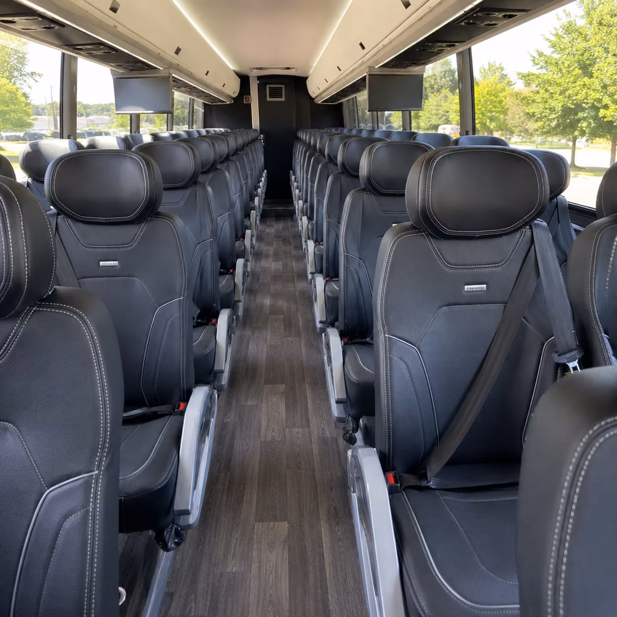 everett charter bus rental interior