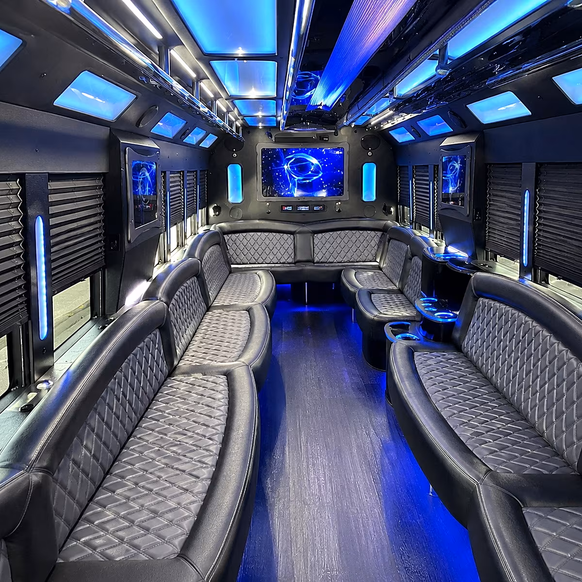 federal way 50 passenger party bus interior