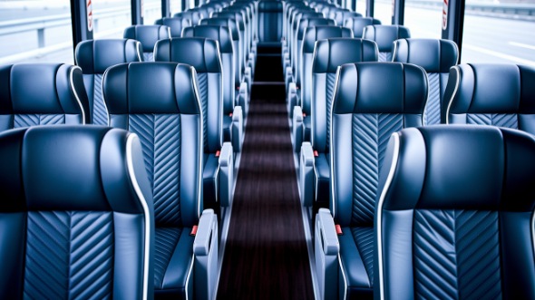 50 passenger charter bus inside auburn