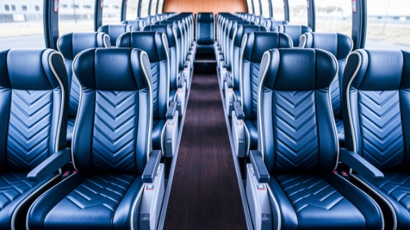 56 passenger charter bus inside shoreline